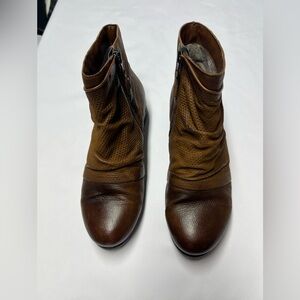 Miz Mooz - Leather Wide Width Ankle Boots - Sallie - Hazelnut - EU 39 W 8.5 - 9W